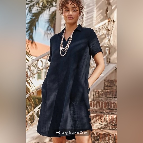 J. Jill Dresses & Skirts - J. Jill Ultrasoft-Gauze Button-Hem Shirtdress